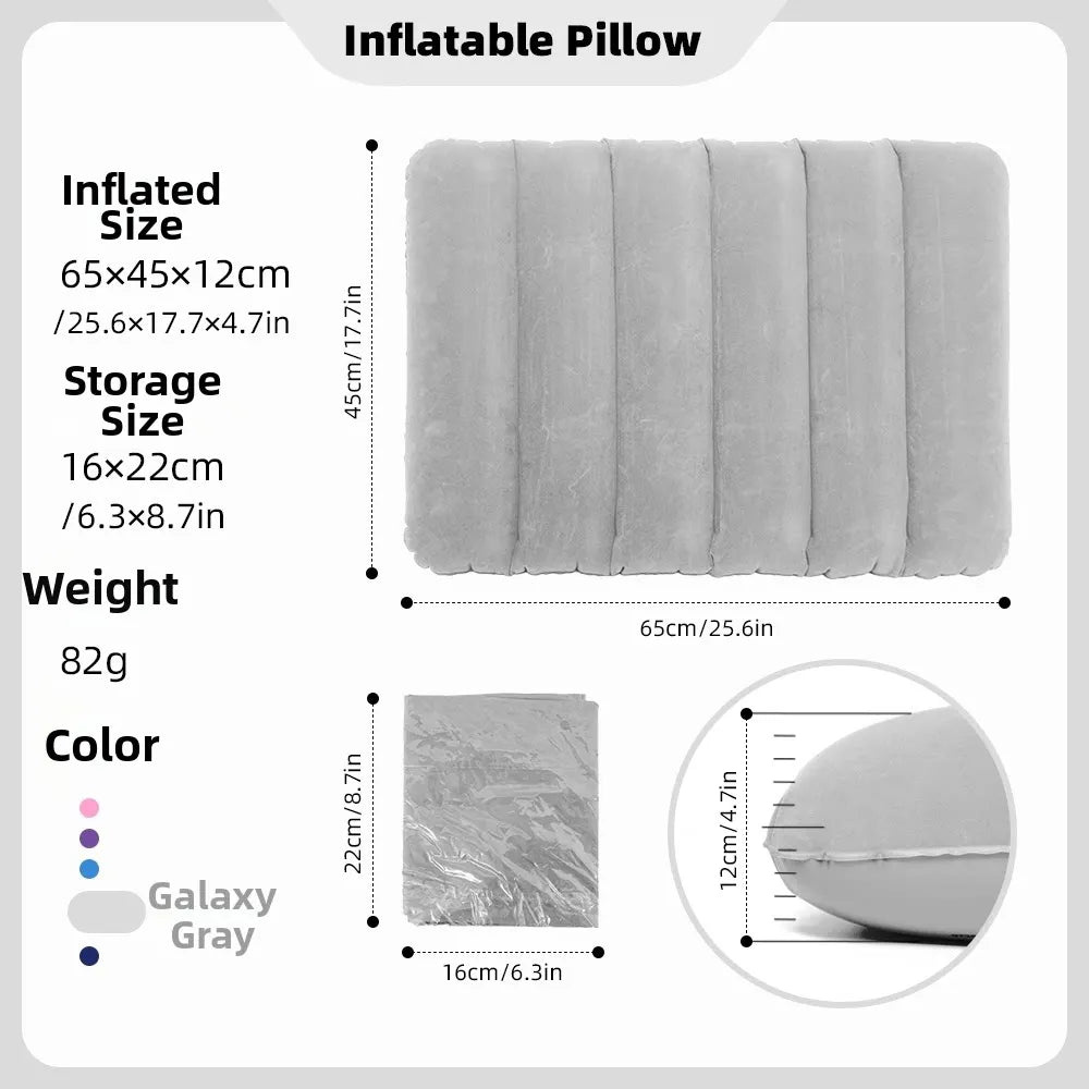 Triangular Travel Pillow Inflatable Office Neck Lumbar Support Pillow Thickened flocking Leg Rest Pillow for Air Travel