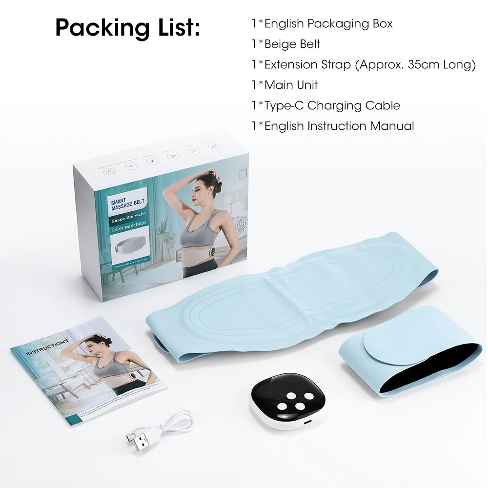 Electric Waist Massager Lower Back Vibration Hot Compress Heating Waist Massage Ab Toning Belt Fitness Heating Pad Muscle Relax