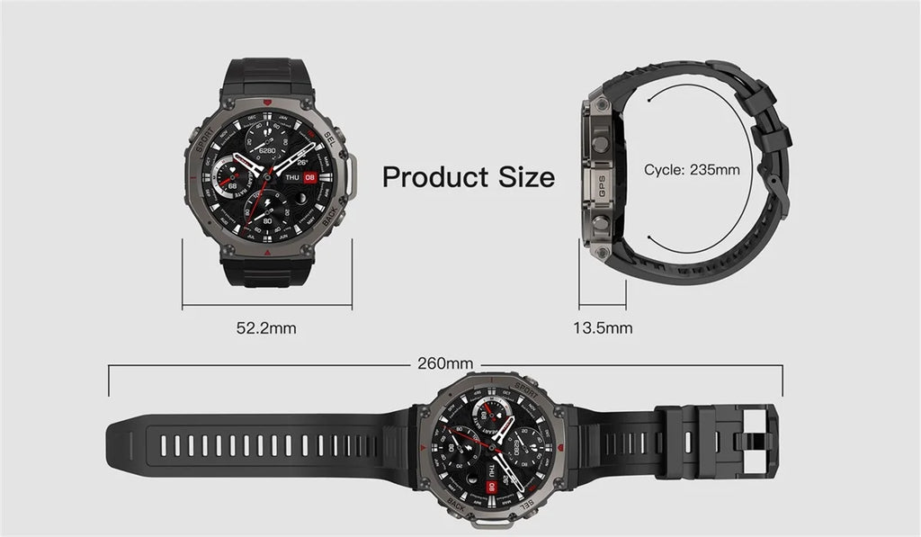 New GPS Smart Watch Men Compass Altimeter Barometric 5ATM Waterproof AMOLED HD Watch Bluetooth Call Heart Rate Sport Smartwatch