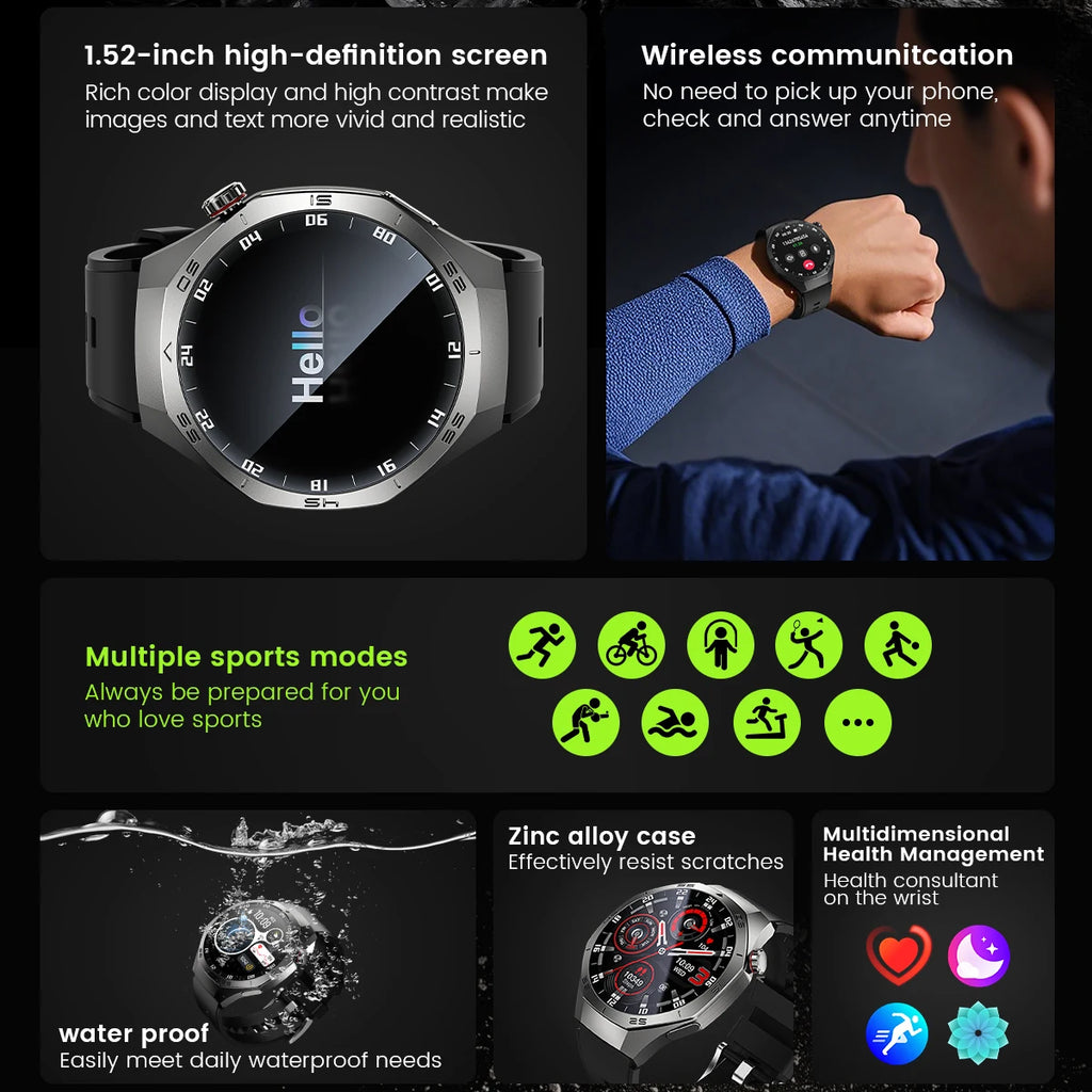 Smart Watch 5 Pro GPS NFC Smartwatch Men 360*360 AMOLED Screen Heart Rate Monitor Bluetooth Call IP67 Waterproof Men Smartwatch