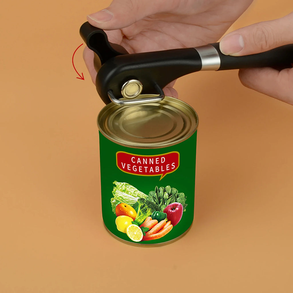 Plastic Hand-actuated Can Opener Safety Kitchen Tools Easy Grip Side Cut Manual Opener for Cans' Lid Kitchen Gadgets