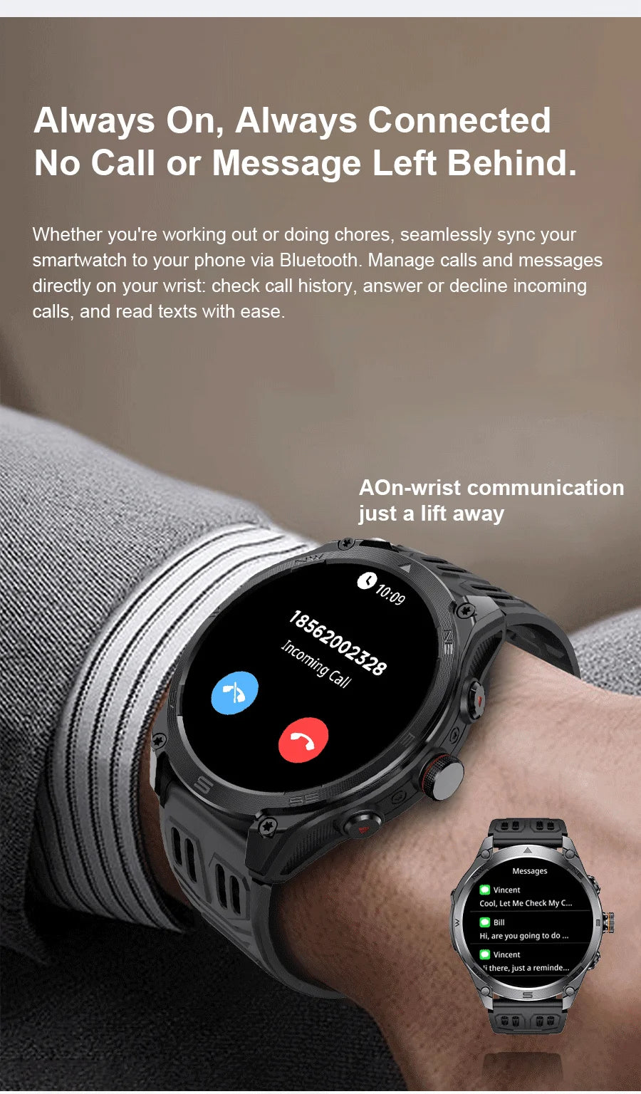 T-Rex 3 ULtra Military Grade 1000mAh Battery Smart Watch 10ATM Waterproof GPS call AMOLED HD Men 100+Sports 2025 New Smart watch