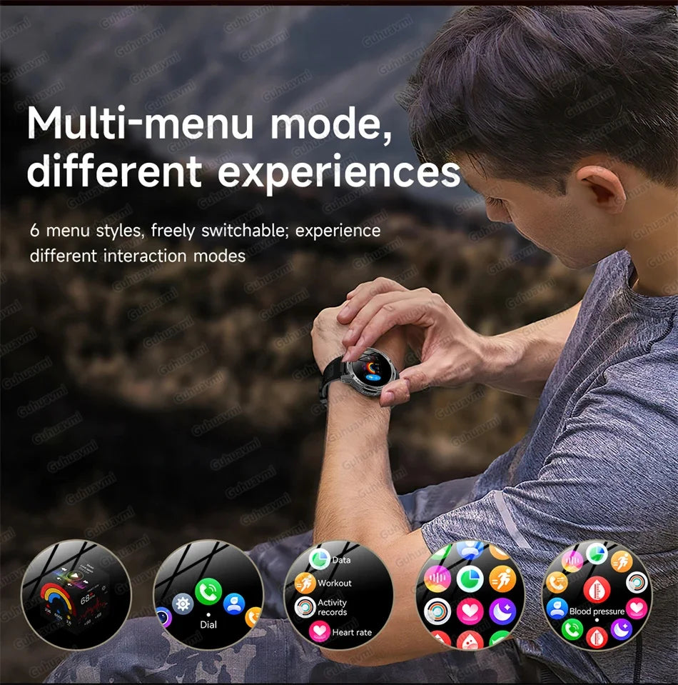 2025 New Military Grade Men 1000mAh Super Large Battery Smart Watch GPS 3ATM Waterproof Bluetooth Call Sports Fitness Smartwatch