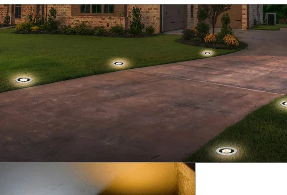 8pcs 8/20LED Solar Thermal Lights Garden Decor Ground Plug-in  Waterproof Street Solar Charging Underground Deck Spotlights