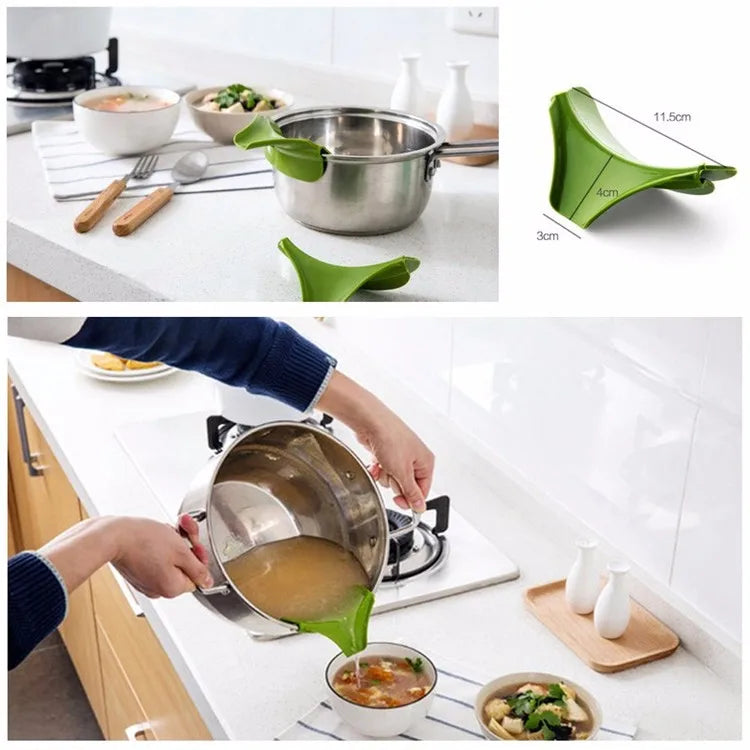 LMETJMA Slip On Pour Spout Silicone Clip On Single Pouring Pour Spout Slip On Mess Free for Pots Pans and Bowls PY0017