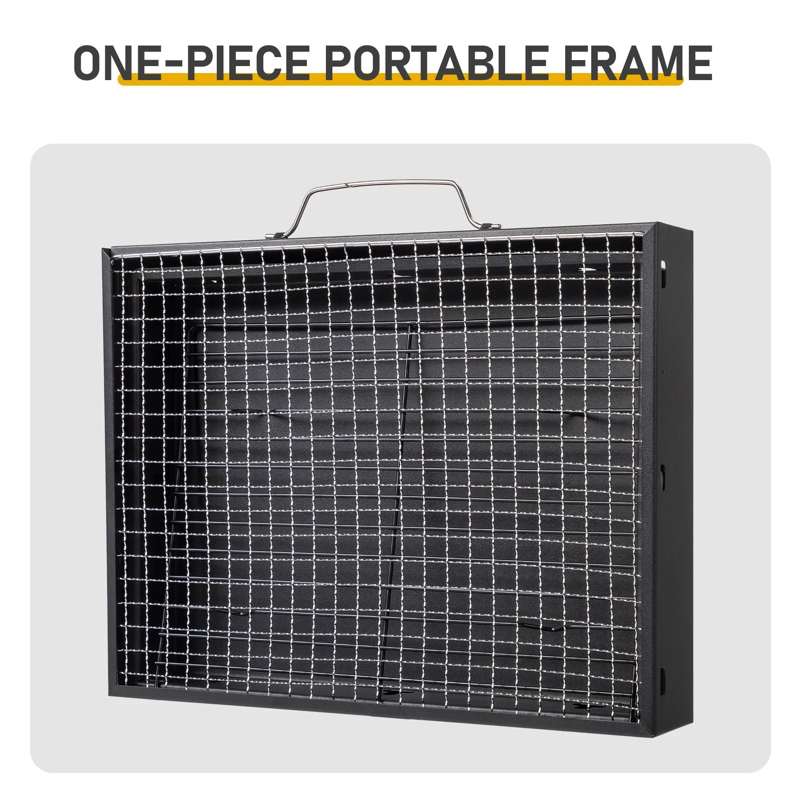 Portable Foldable Charcoal Grill | 38cm Compact Design | Light Steel Material Easy to Install | Equipped with Removable Ash Collector, Fast Heat Dissipation | Suitable for Camping, Picnicking, Beach, Backyard, and Small Group