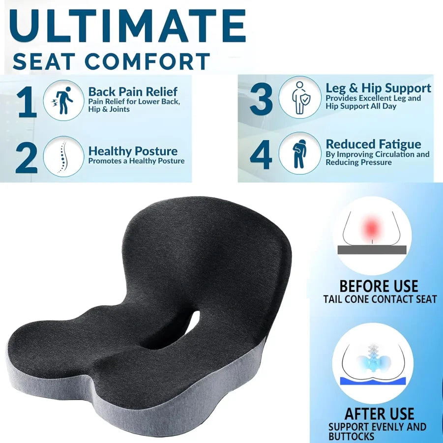 FULLHOT Memory Foam Cushion Interior Accessories Pillow Car Seat Waist Pillow Lumbar Support Office Pillow Chair Cushion