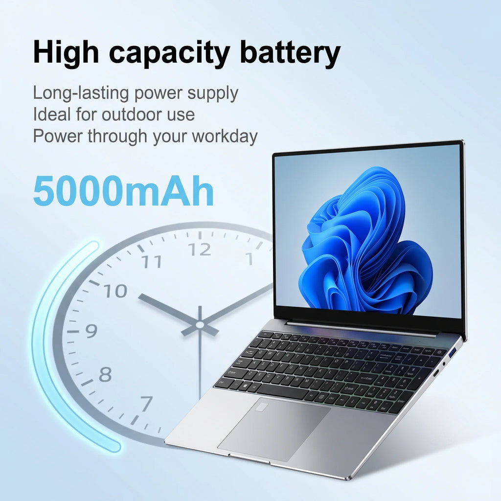 17.3" Portable Laptops Intel 6500Y Windows 11 32GB 2TB HD Display Fingerprint Unlock Gamer Study Office Notebook Computer PC