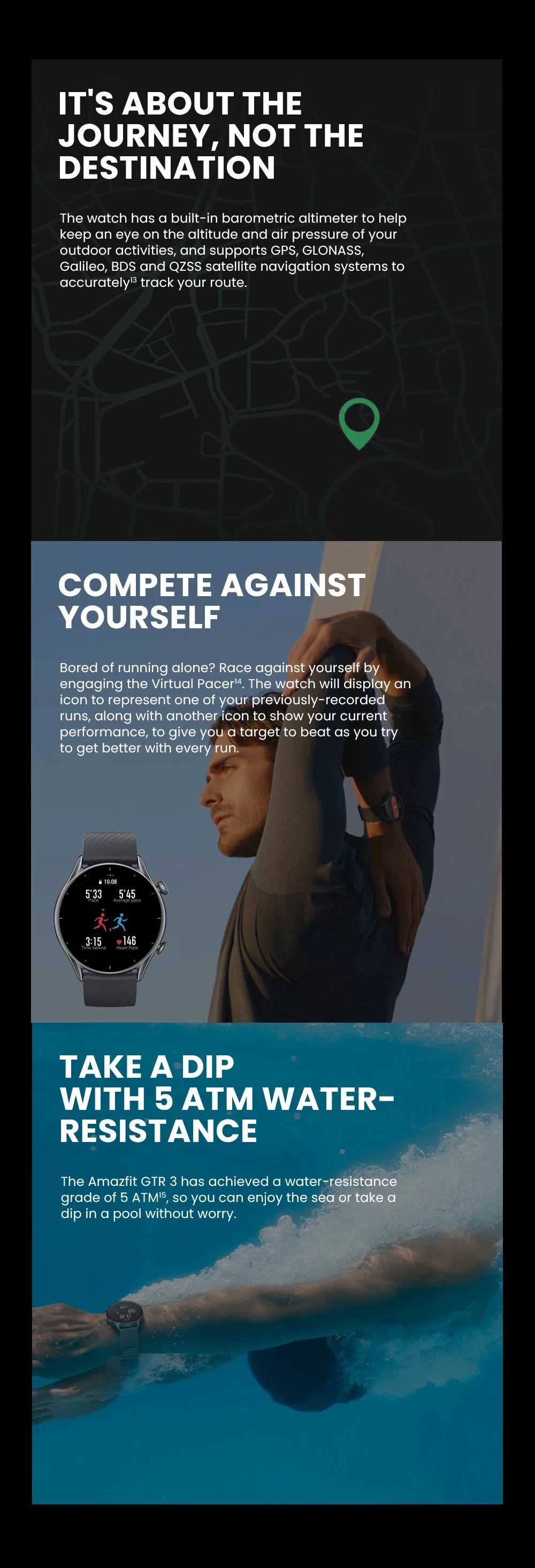 Amazfit GTR 3 Alexa Built-in Smart Watch For Men Women Play Music 1.39" AMOLED Display 21Day Battery Life Refurbished Watch
