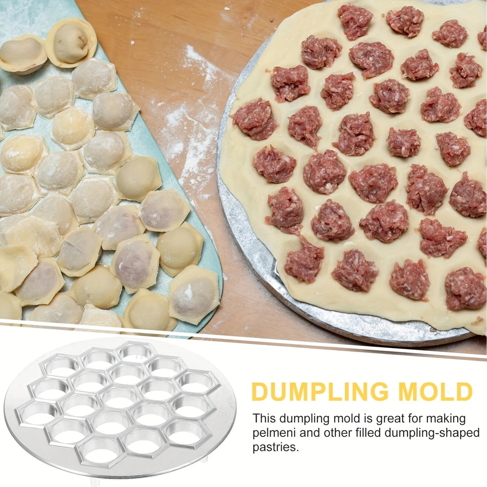 Aluminum Dumpling Maker Tool | 37-Hole Ravioli Press for Homemade Pasta & Meat Fillings | Multi-Use Pastry Mold Kitchen Gadget