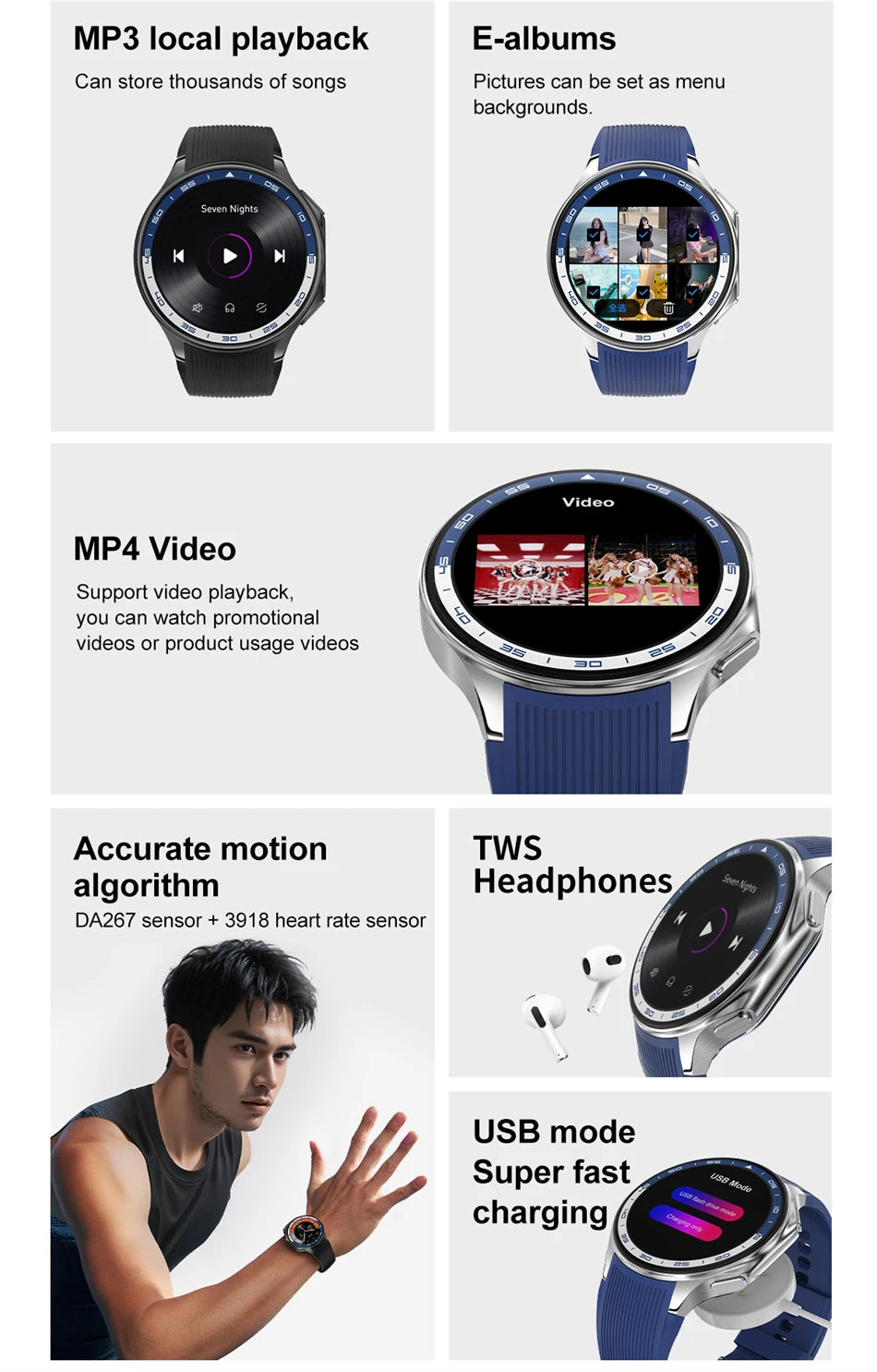 OPPO Watch X Bluetooth Call Smartwatch AMOLED HD Waterproof Men's Sports Watch 3D Visual Surround 4GB RAM Video Playback Watch