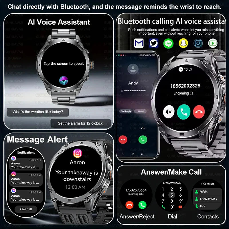 T-Rex 3 ULtra Military Grade 1000mAh Battery Smart Watch 10ATM Waterproof GPS call AMOLED HD Men 100+Sports 2025 New Smart watch