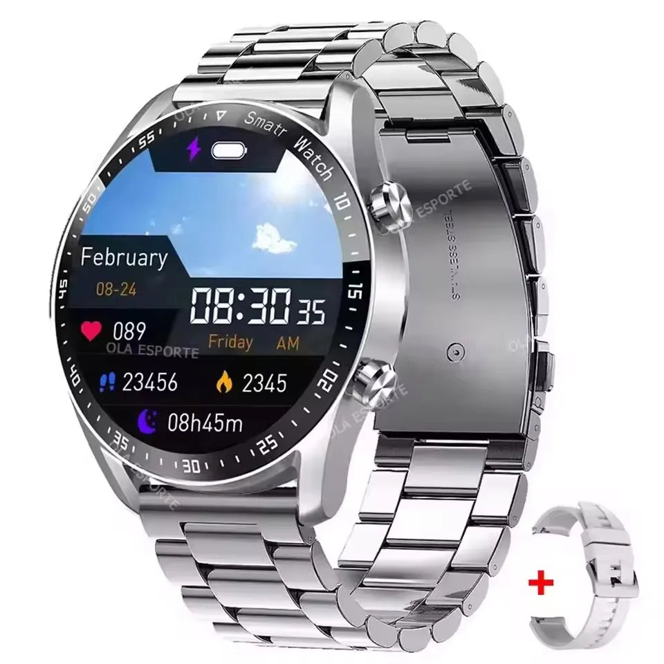 ECG+PPG Bluetooth Call Smart Watch Men Laser Health Blood Pressure Fitnes Sports Watches Man Sports Waterproof Smartwatch+Box