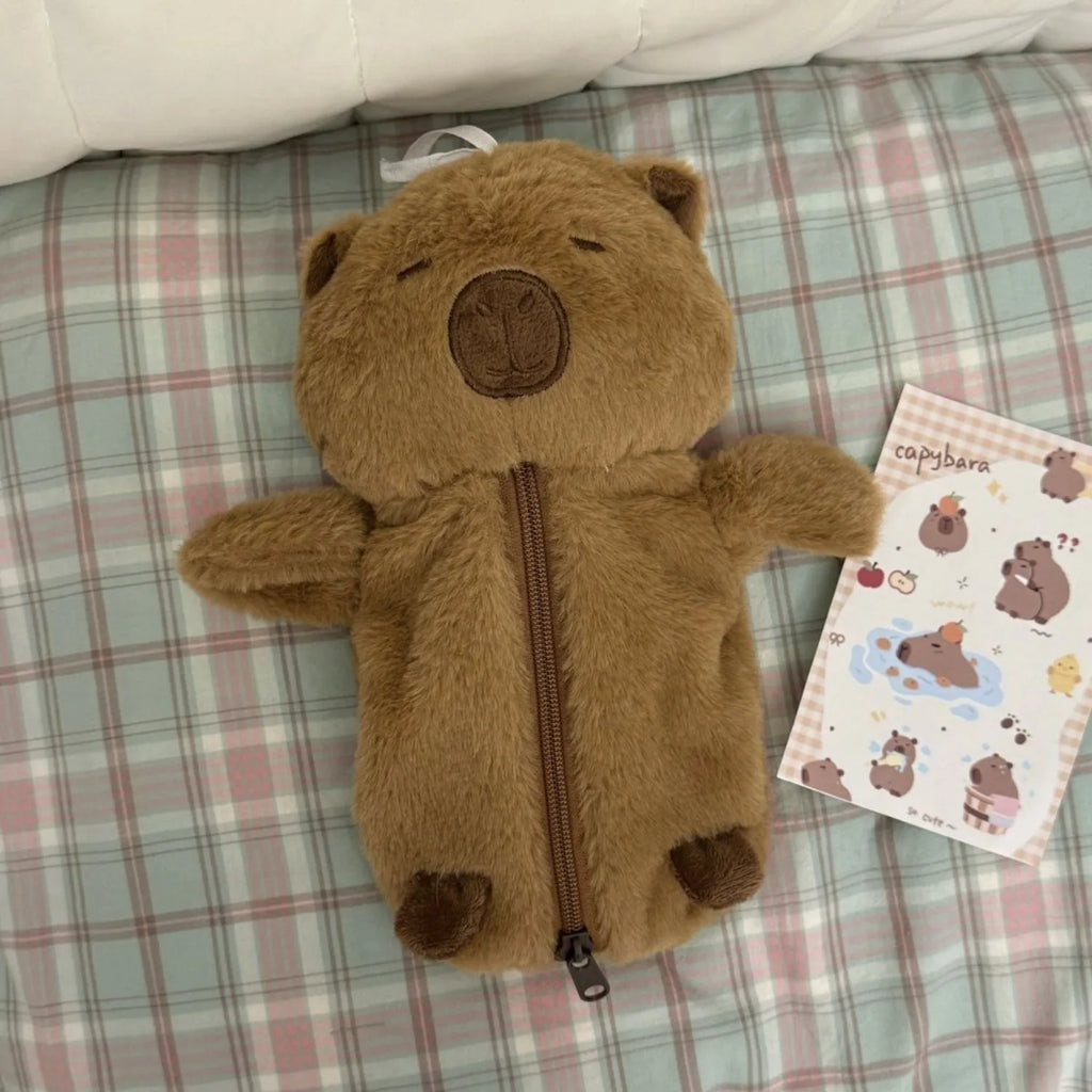 Fabric Capybara Pen Case Multifunctional Pencil Bag Creative Gift for School Office