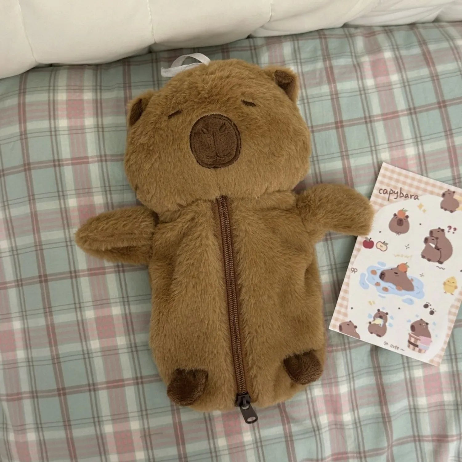 Fabric Capybara Pen Case Multifunctional Pencil Bag Creative Gift for School Office