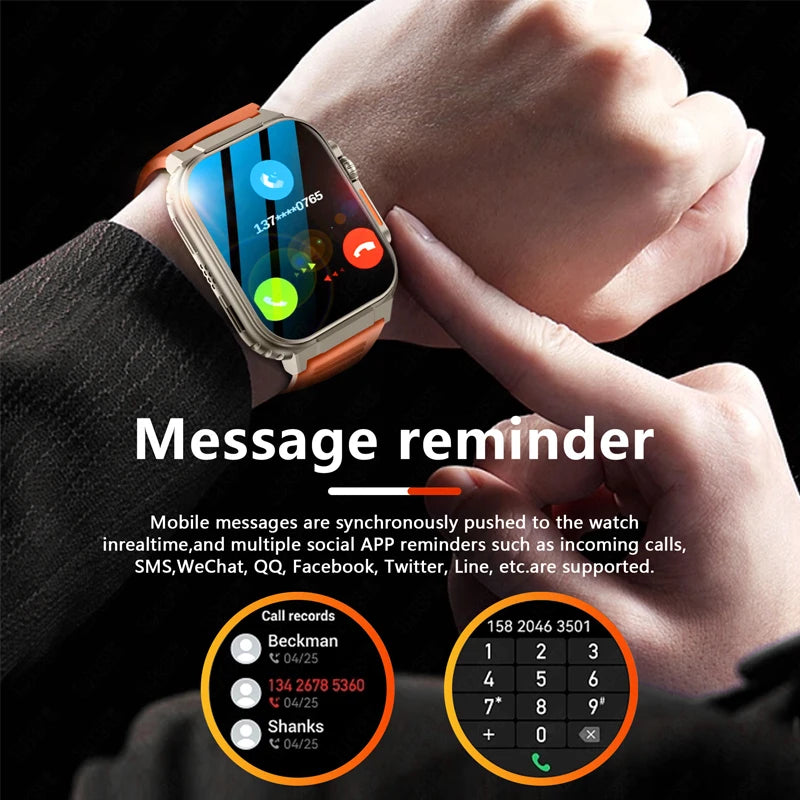 LIGE 600mAh high-Capacity Smart Watch Ultra Watch Men Bluetooth Call TWS Local Music Smartwatch Sport IP68 Waterproof Watches