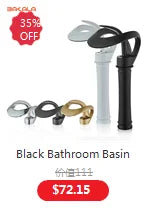 BAKALA Basin Faucet Modern Bathroom Mixer Tap Black/Gold Wash basin Faucet Single Handle Hot and Cold Waterfall Faucet