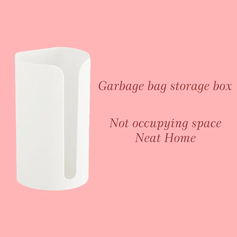 1pc Contemporary Wall-Mounted Plastic Bag Dispenser, Kitchen Garbage Bag Storage Basket, Convenient Pull-Out Organizer for Trash