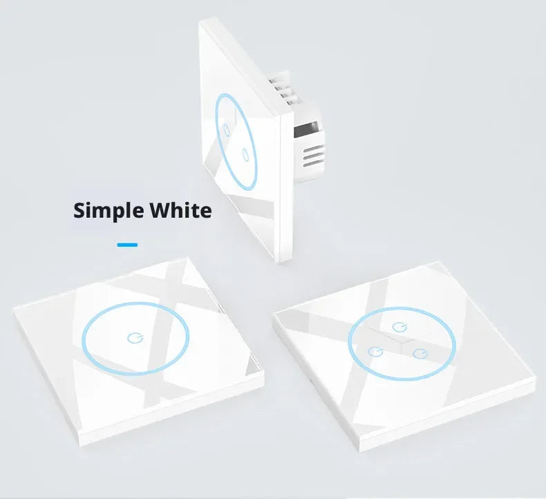 Tuya Smart Life WiFi Smart Touch Switch Tempered Glass Panel WiFi Bluetooth Dual Mode+RF433 Alexa/Google Home Voice Control