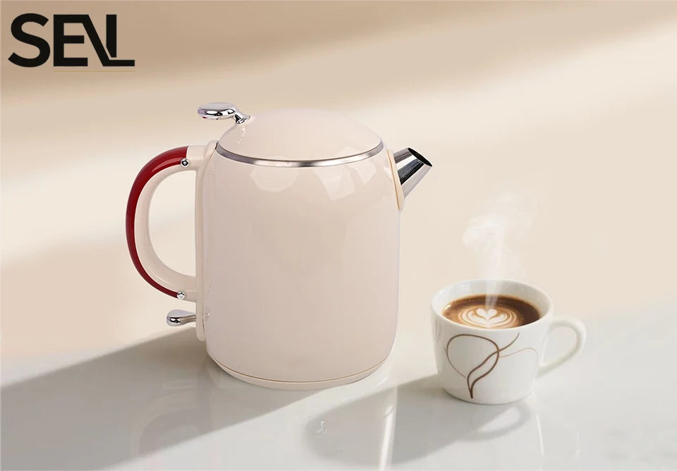 1.0L Anti-Scald Electric Kettle, Seamless Electric Kettle, 304 Stainless Steel Household Fast Boiling Kettle for Coffee Brewing