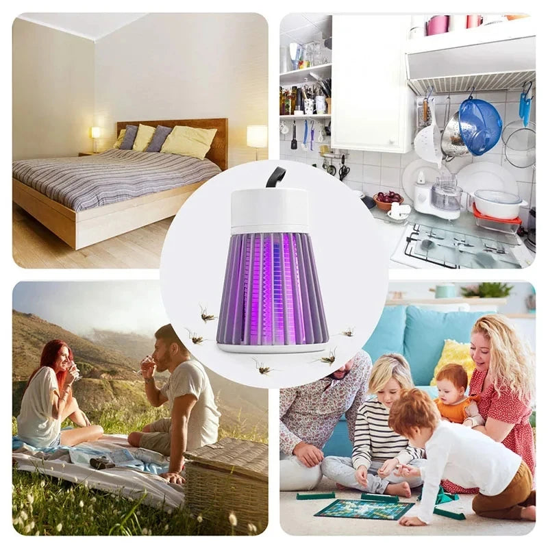 Mosquito Killer Lamp Electric Insect Zapper 2-in-1 USB Bug Trap with LED Light for Bedroom Outdoor Camping Wasps Gnats