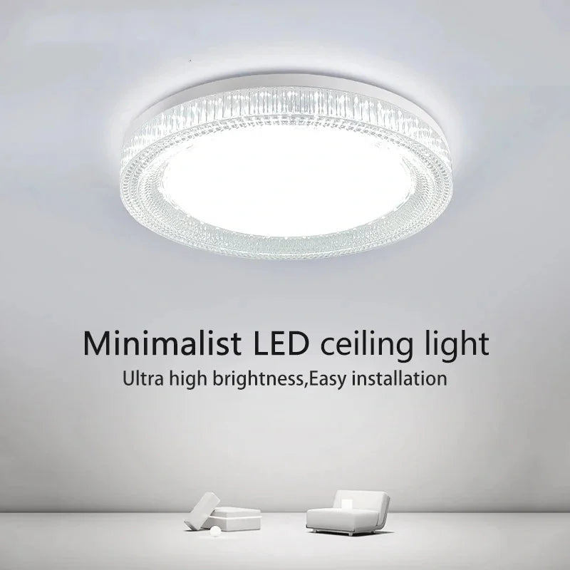 Modern LED Ceiling Light AC85-265V Circular Crystal Home Light 18W 24W 36W 48W Living Room Bedroom Kitchen Indoor Lighting