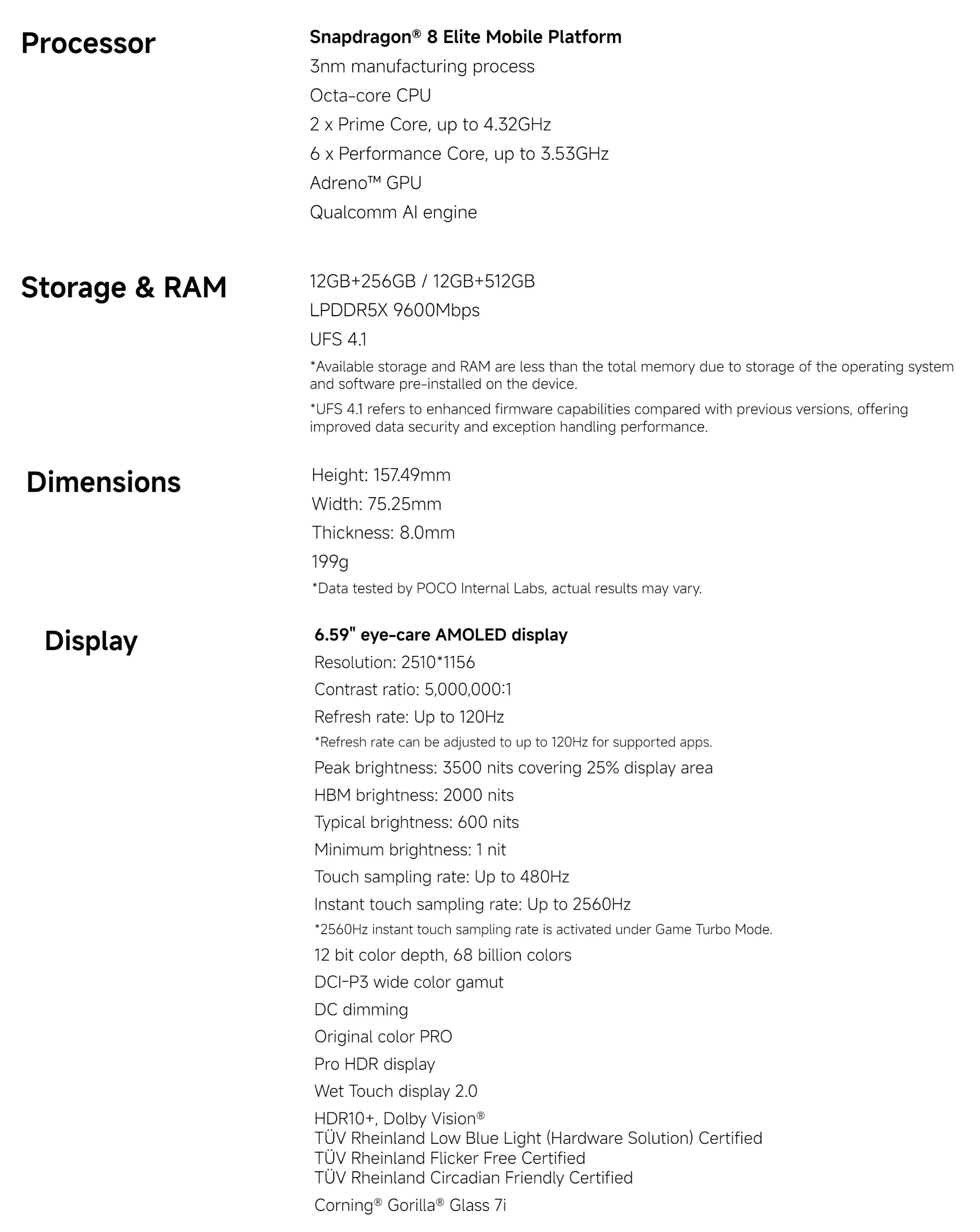 POCO F8 Pro 5G, 12+512GB Global Version, Dual eSIM 6.59" 120Hz Eye-care AMOLED Display 3nm Flagship Snapdragon® 8 Elite 50MP 6210mAh 100W NFC