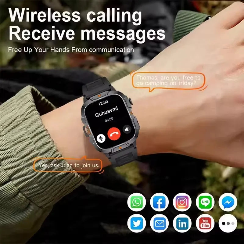 2025 For Xiaomi Original Built-in Dual-band GPS Men Smartwatch BT Call Fitness Military 5ATM IP68 Military Sport Smart Bracelet
