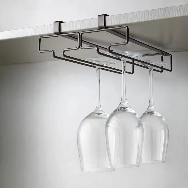 Hanging Red Wine Glass Storage Rack, Home High Footed Cup Storage Rack Without Punching Holes, Inverted Drain Rack