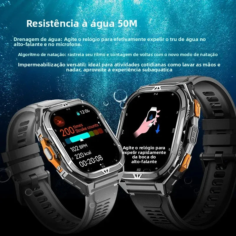Luxury AMOLED Smartwatch Real GPS 5ATM Waterproof Smart Watch Electronic Clock Sports Wrist Digital Watches for Man Android 2026