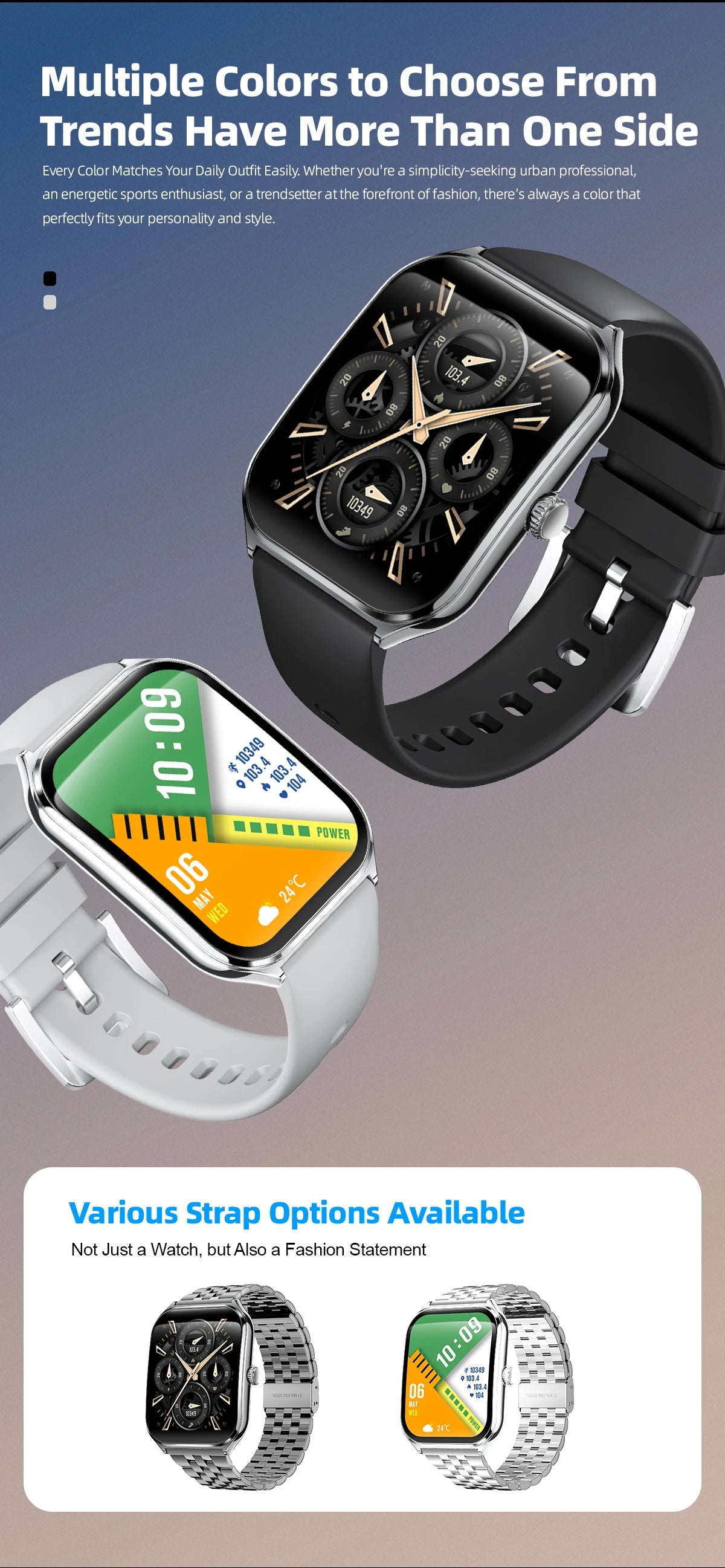 New Ultra Thin Smart Watch Men 1.96" AMOLED 360*360 HD Pixel Display Always Show Time Call Reminder Smartwatch For Android IOS