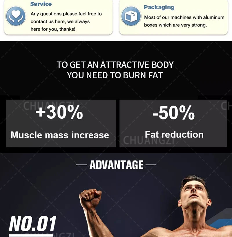 EMS MYOslim Body Sculpt Machine RF Sculpting Electromagnetic Stimulate Body Slimming Machines Muscle Build 6500W 4 5 Handles