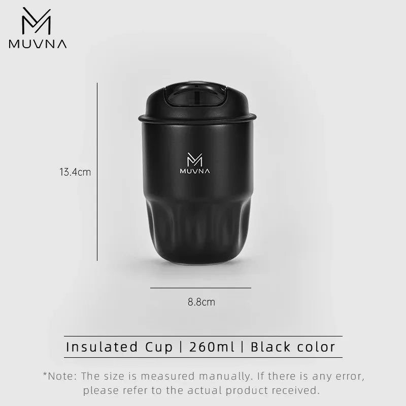 MUVNA 260/450ML Stainless Steel Coffee Cup Thermo Water Bottle Keep Cold and Heat Thermal Mug Travel Vacuum Flask Gift Mug