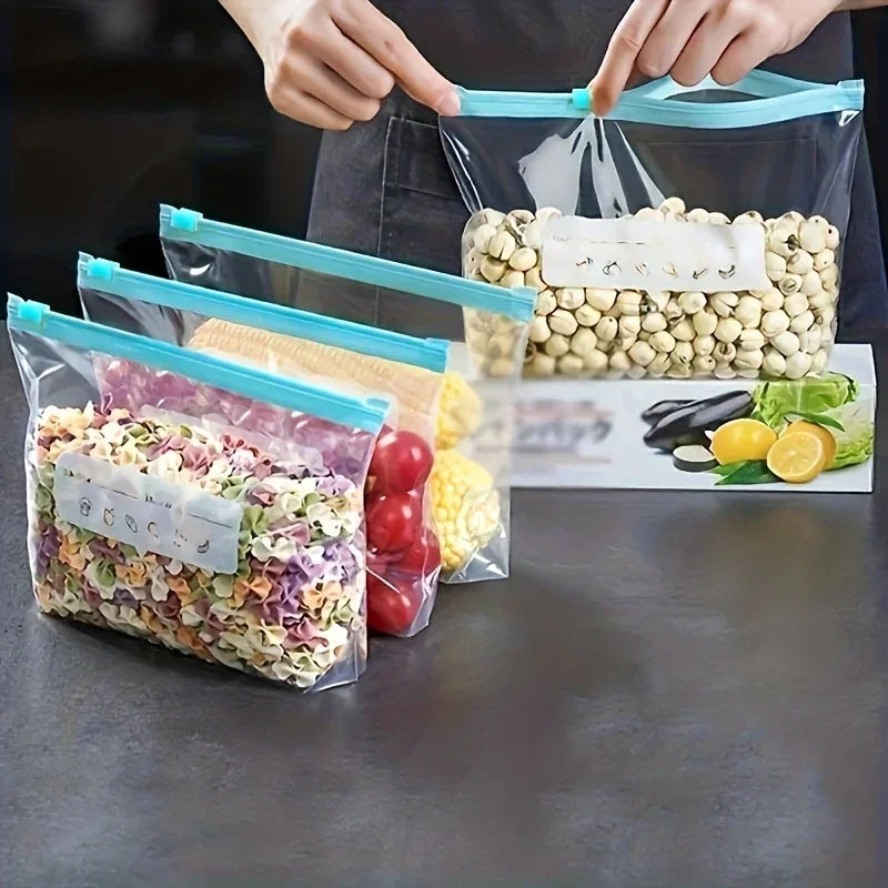 45pcs Sealed Storage Bags, Zip-Lock Food Preservation Bags, Self-Sealing Food Storage Bags, Zip Shut Bags Fresh Food Storage Bag