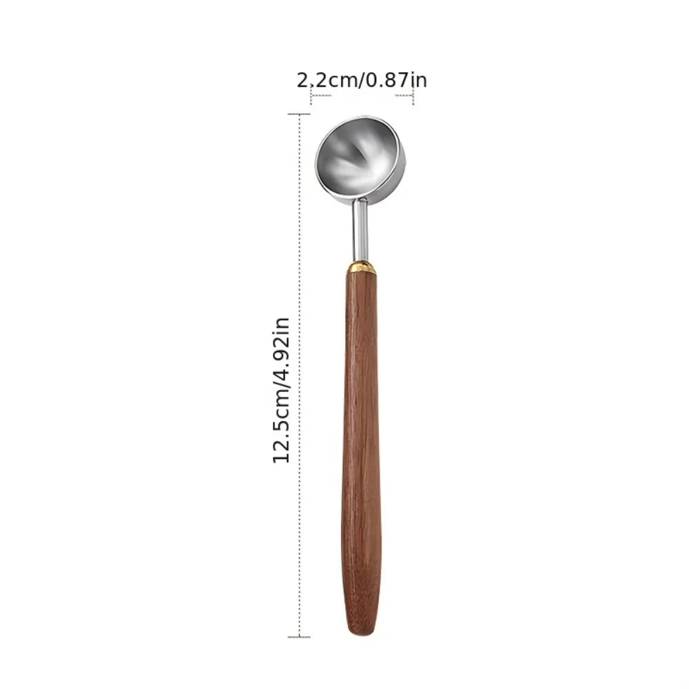 30ml Walnut Wood Coffee Scoop Stainless Steel Long Handle Measuring Spoon for Coffee Tablespoon Kitchen Tool Cafe  Accessories