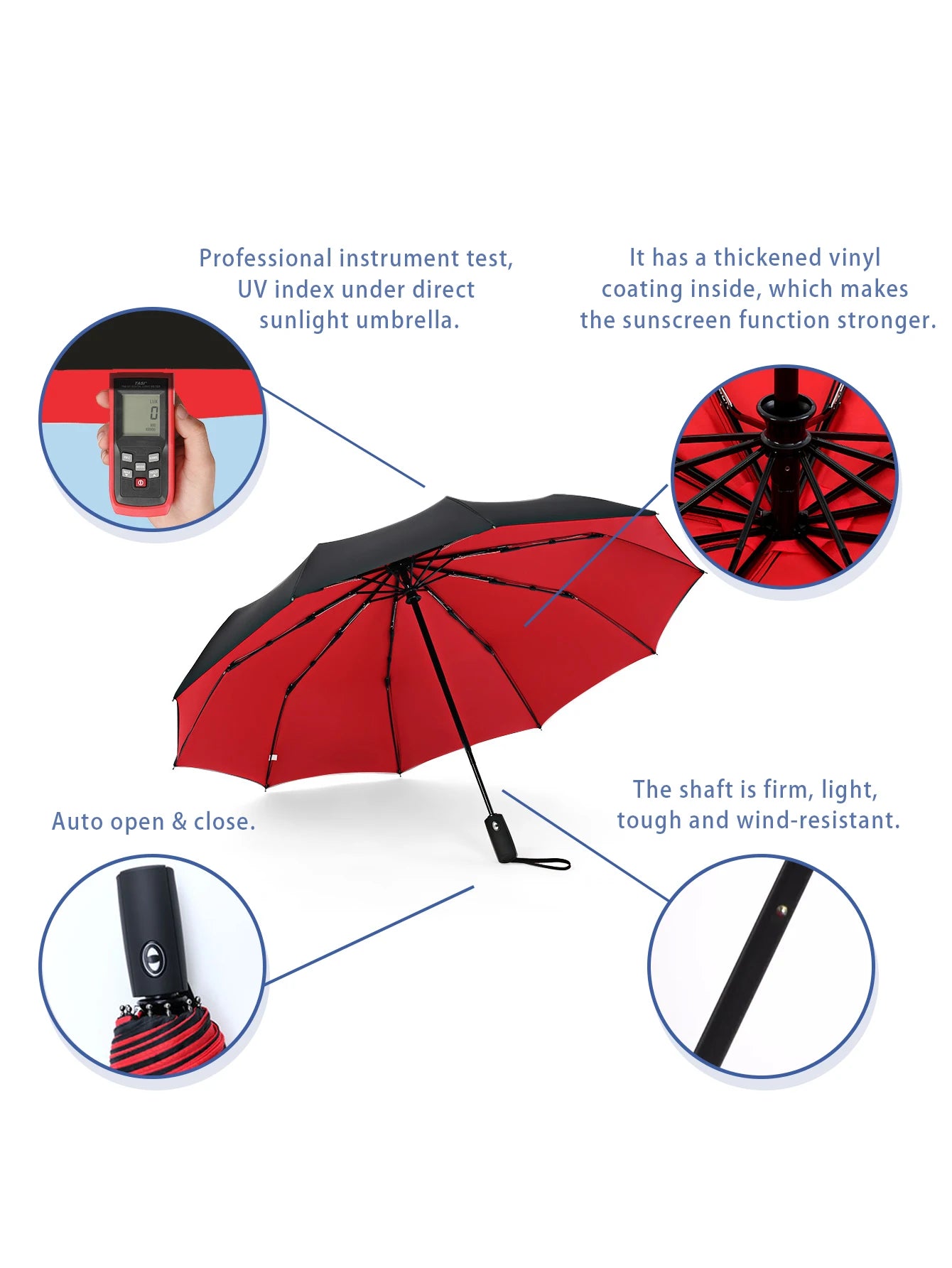 Windproof Double Layer Fully Automatic Resistant Umbrella