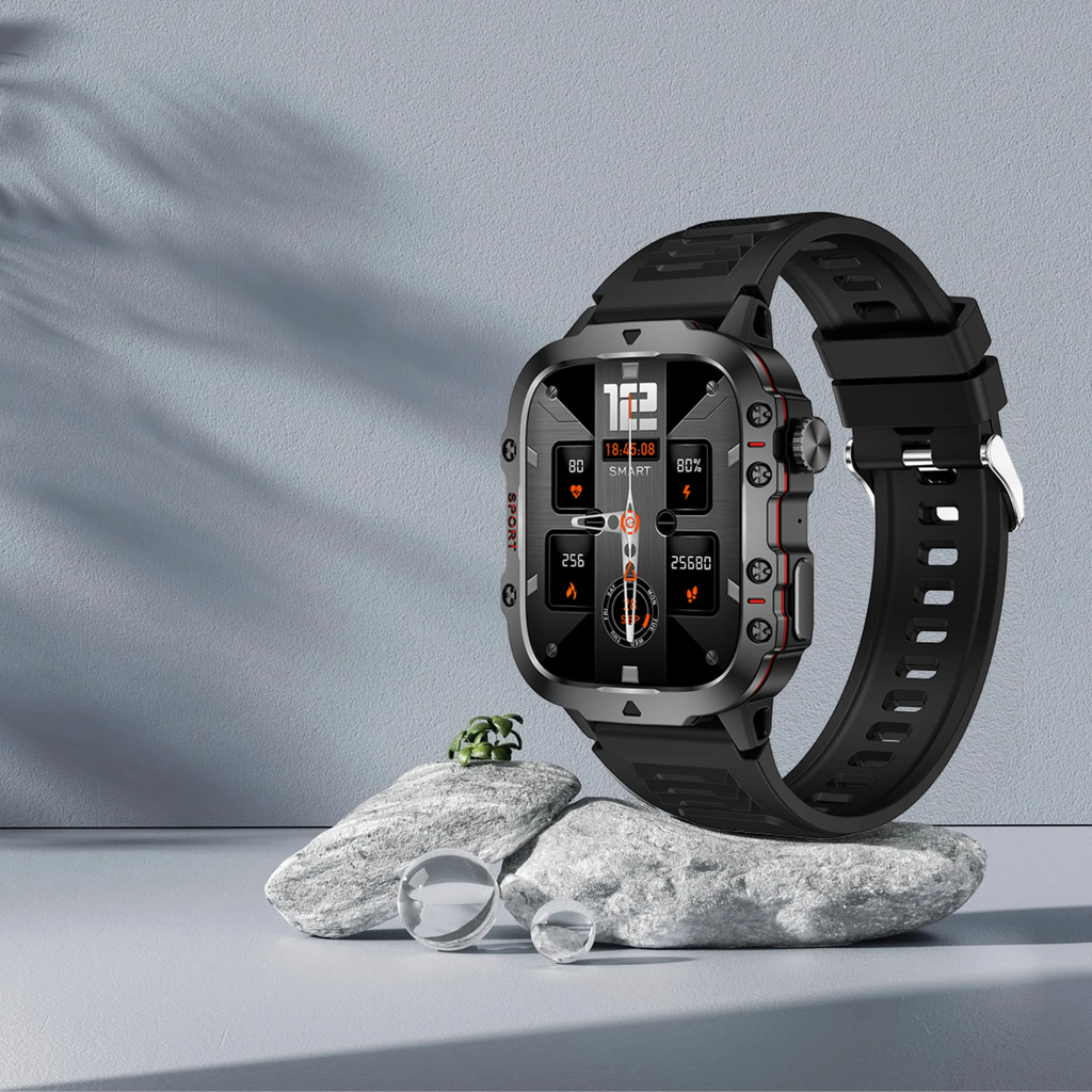 Military GPS Tracker SmartWatch Men 5ATM Outdoor Sports Fitness Tracker Health Monitor 1.96 BT Call Smartwatch For IOS Android