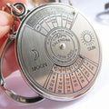 50 Years Perpetual Calendar Keyring Keychain Silver Alloy Key Ring Keyfob Decoration 80U9