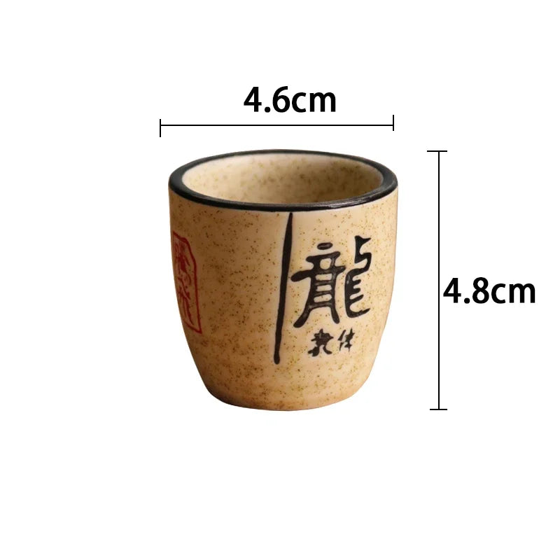 50ml Japanese-style ceramic antique white wine cup sake set home retro coffee cup wine pot shochu classical cup