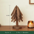 Wooden Tree Trivet & Star Coaster Set, Foldable Heat Resistant Pot Holders, Walnut Wood Table Trivet for Hot Dishes, Pots, Cups