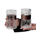 2Pcs heat-resistant glass hanging ear coffee cup transparent with cup cover ice American cup retro high value high borosilicate