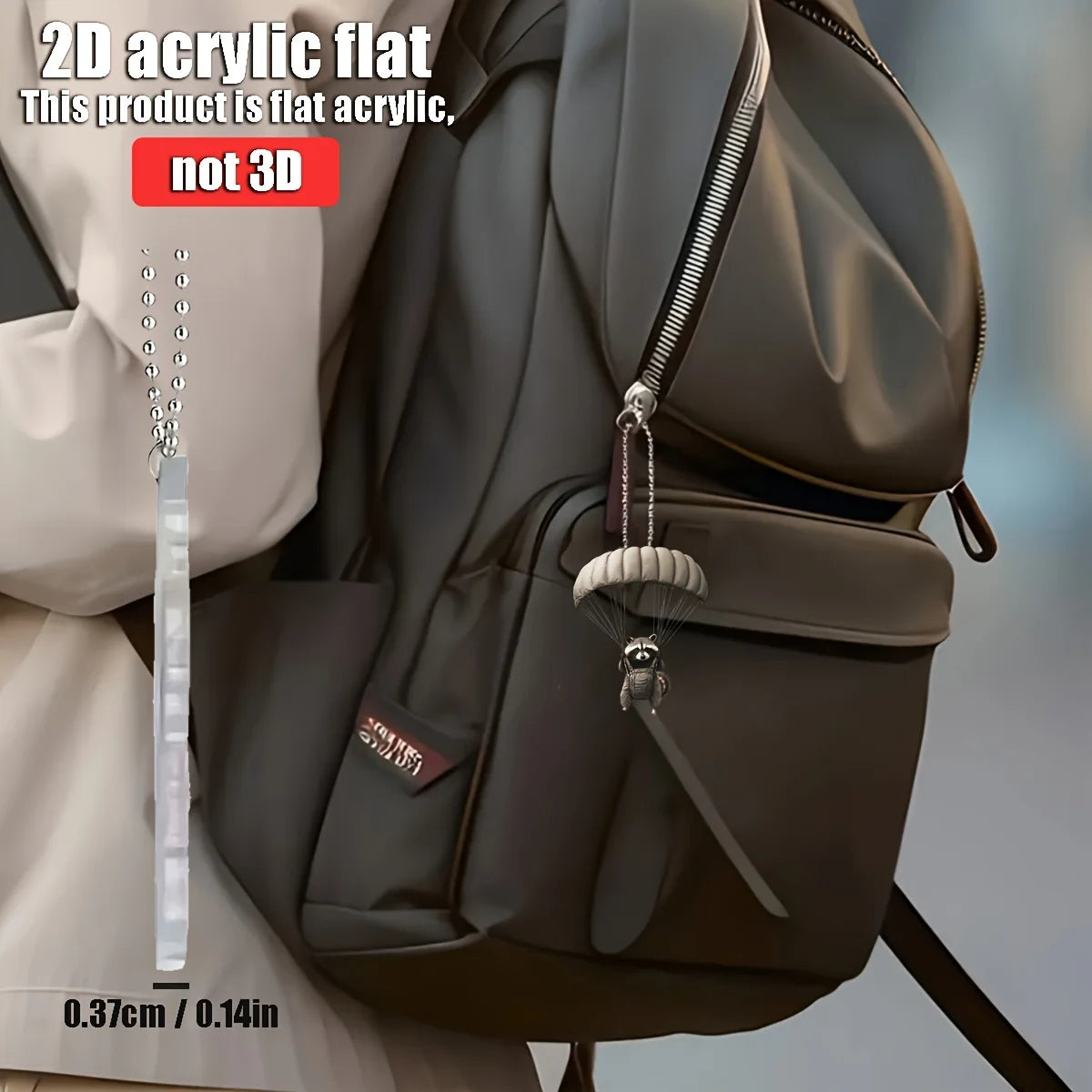 2D Plane Parachute Kangaroo Pendant Used for Car Hanging Decoration Fun Decoration Home Decoration Backpack Accessories keychain
