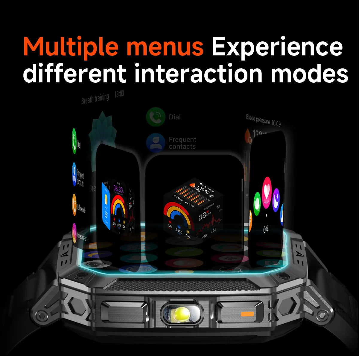 2026 Military 5ATM Waterproof Smart Watch Men 1400mAh Battery GPS Tracks 2.01" HD AMOLED Bluetooth call Sport Fitness Smartwatch