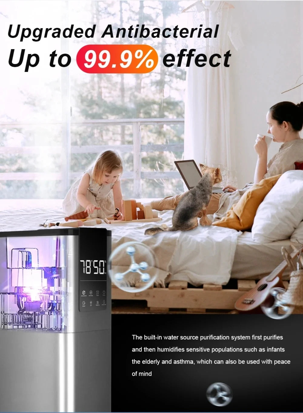 13L Hot Fog New Floor Air Humidifier Large-capacity Disinfection of Pregnant Women and Babies in Household Quiet Bedroom