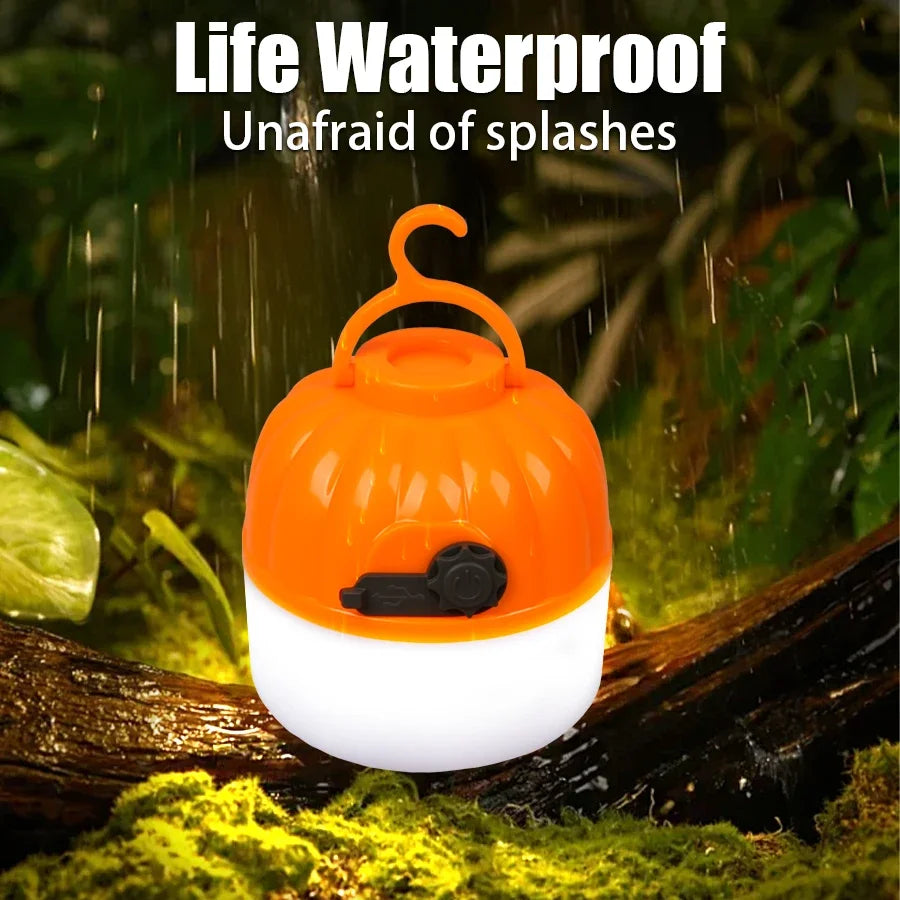 500W LED Camping Lantern USB Rechargeable Portable Lamp Bulb Flashlight with Power Display Emergency Light for Outdoors Fishing