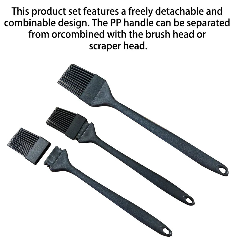 Silicone kitchenware 6-piece set, cream  scraper, spatula, oil brush, size scraper set baking tool，Non-integrated hand