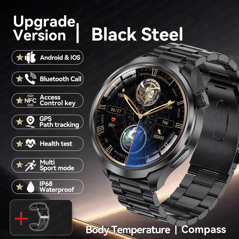 1.85-inch HD Sapphire Glass Smart Watch Men's GPS Movement Track NFC Bluetooth Call  Lingdong Island Health Detection Smartwatch