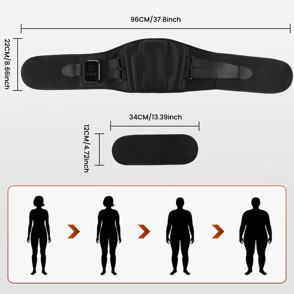 Electric Heating Waist Massage Belt Infrared Vibration Hot Compress Lumbar Brace Spine Protect Massager Back Support Belt