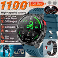 2026 Ultra 1100Mah Battery Military Smart Watch Men 1.7"AMOLED GPS Path 5ATM Waterproof Sports Compass LED Flashlight Smartwatch