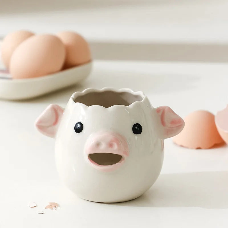Egg White Separator Cartoon Shaped Ceramic Egg Yolk Separator Household Baking Tool Egg Liquid Filter